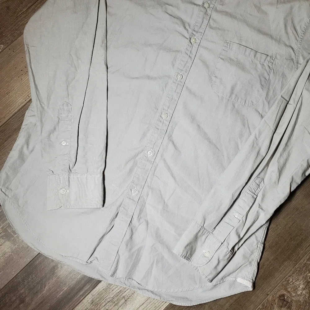 J. Crew Gray Men's Button Down Long Sleeve Classic Fit Size Large